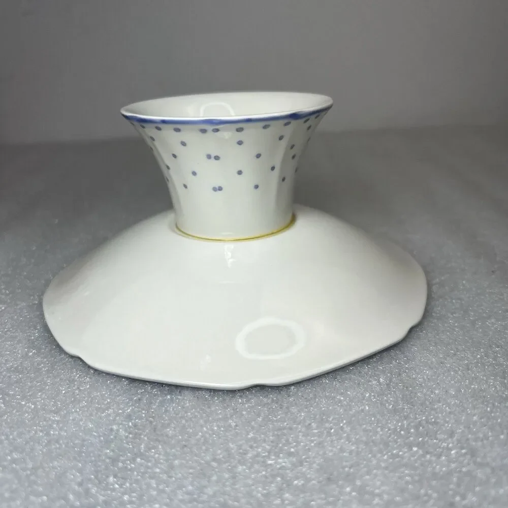 Vtg Nikko Blue Peony Sugar Bowl & Candy Compote Floral Dot Cottagecore Japan